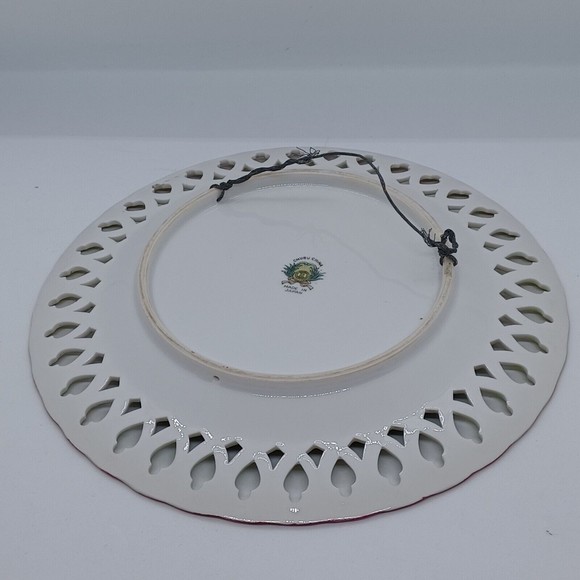 Vtg. Floral Plate Riticulated Handpainted Gold Accents Chubu Wall Art Japan 8.25 - Picture 8 of 9